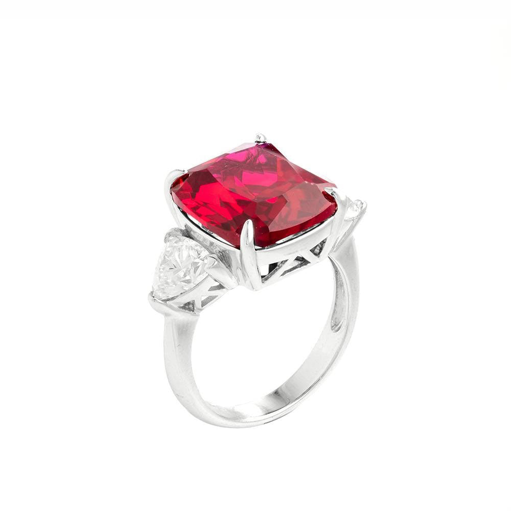 AuraBelle 925 Silver Red Zirconia Ring