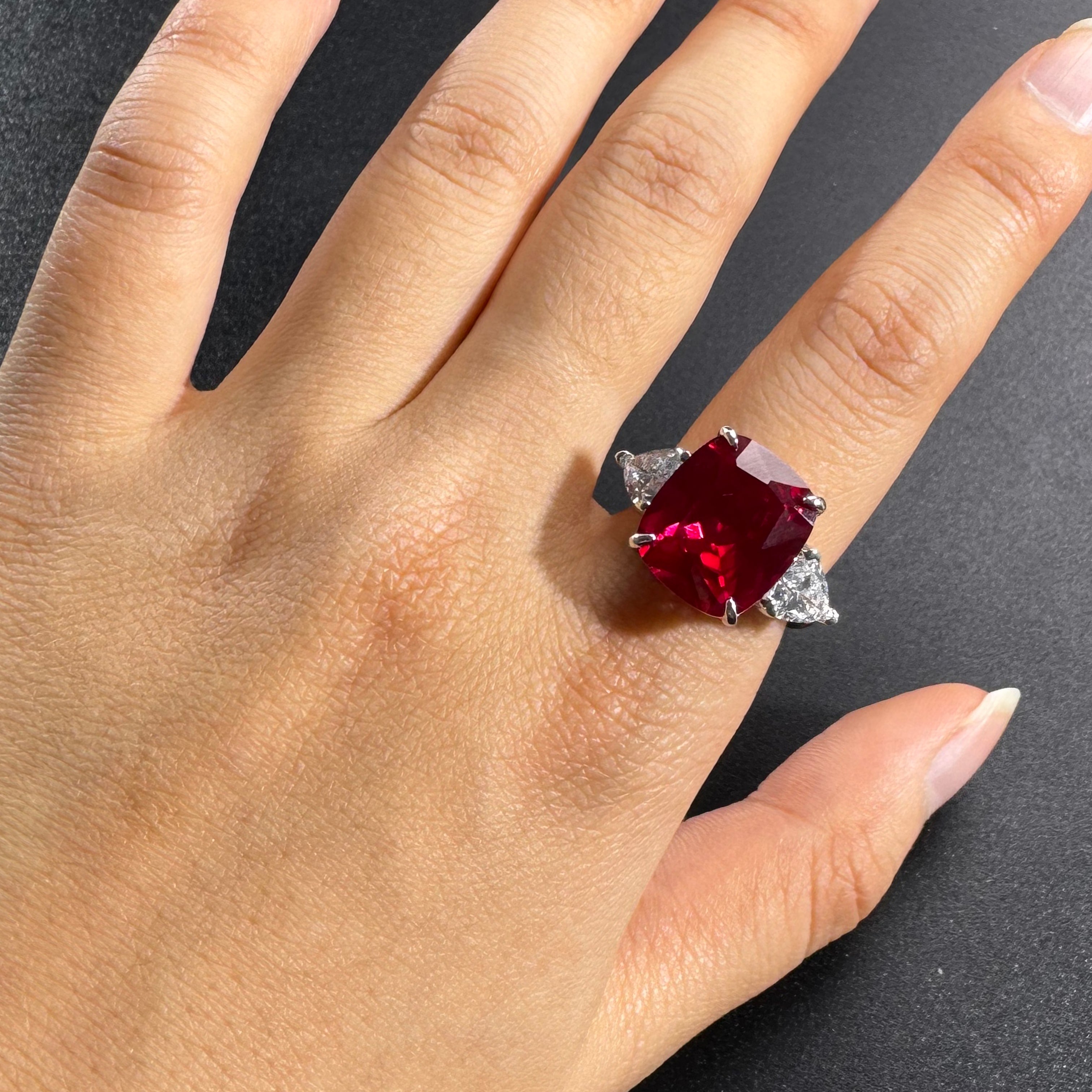 AuraBelle 925 Silver Red Zirconia Ring