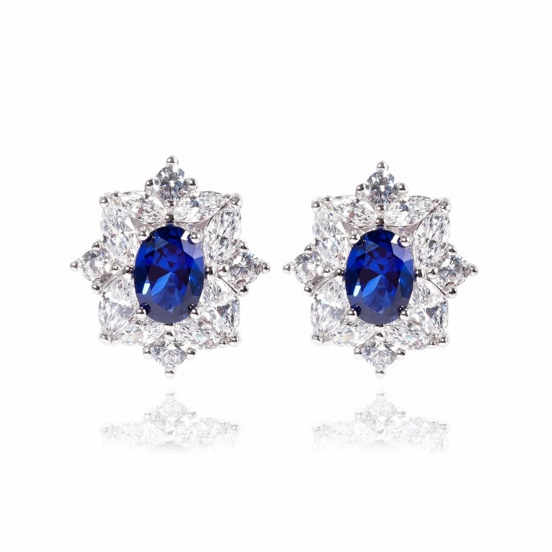 AuraBelle 925 silver blue zircon earrings