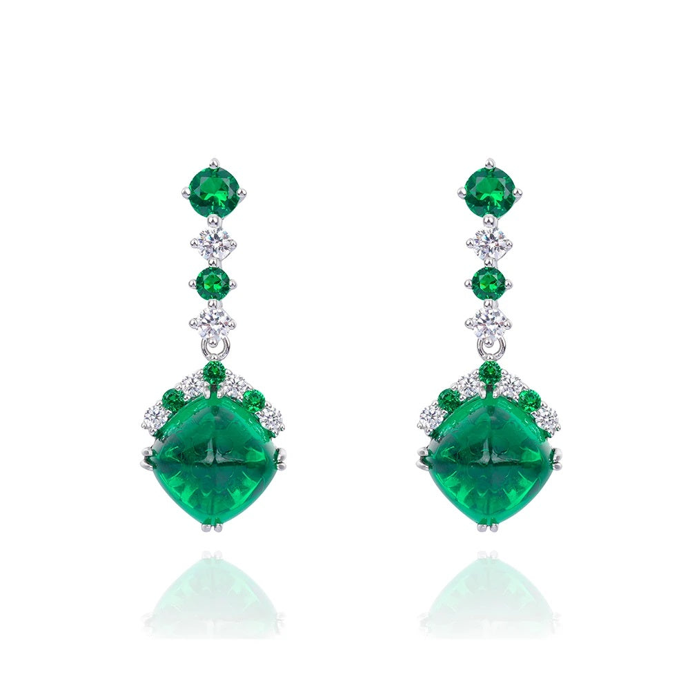 AuraBelle 925 silver green zircon earrings